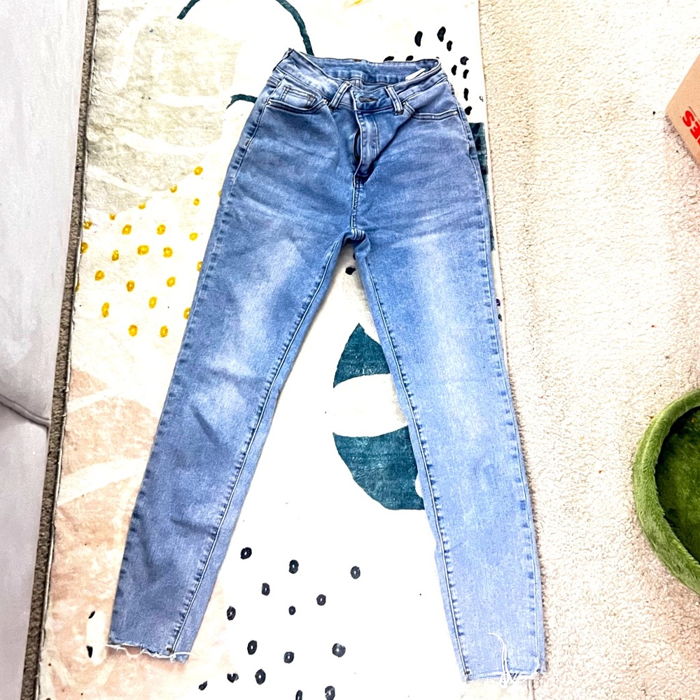 High rise denim jeans